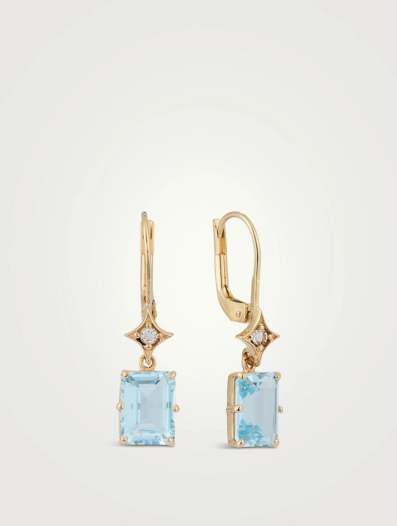Jac+Jo Aurora 14K Gold Rectangle Drop Earrings With Topaz