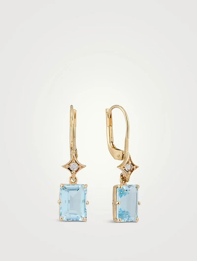 Jac+Jo Aurora 14K Gold Rectangle Drop Earrings With Topaz