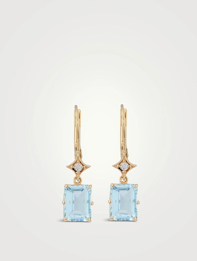 Jac+Jo Aurora 14K Gold Rectangle Drop Earrings With Topaz