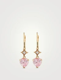 Jac+Jo 14K Gold Heart Drop Earrings With Morganite And Topaz