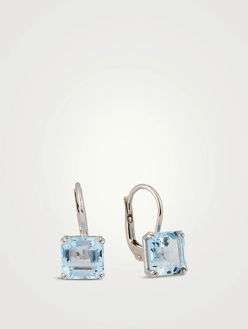 Jac+Jo Harper Silver Earrings With Blue Topaz