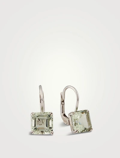 Jac+Jo Harper Silver Earrings With Green Amethyst