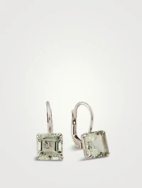 Jac+Jo Harper Silver Earrings With Green Amethyst