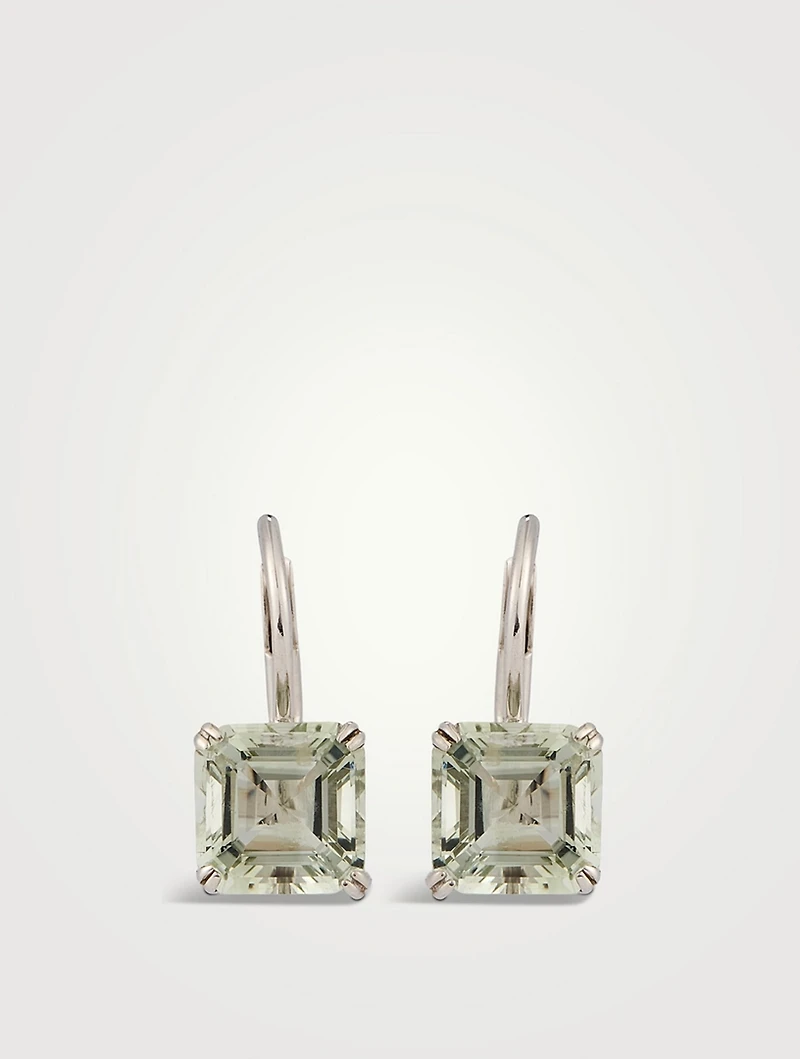Jac+Jo Harper Silver Earrings With Green Amethyst