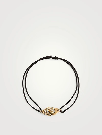 Menottes Dinh Van Cord Bracelet With 18K Gold And Diamonds