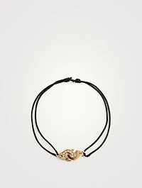 Menottes Dinh Van Cord Bracelet With 18K Gold And Diamonds