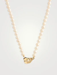 Small Menottes Dinh Van Pearl And 18K Gold Necklace