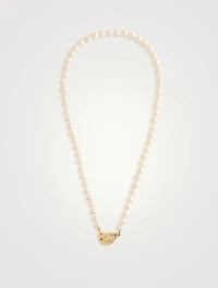 Small Menottes Dinh Van Pearl And 18K Gold Necklace