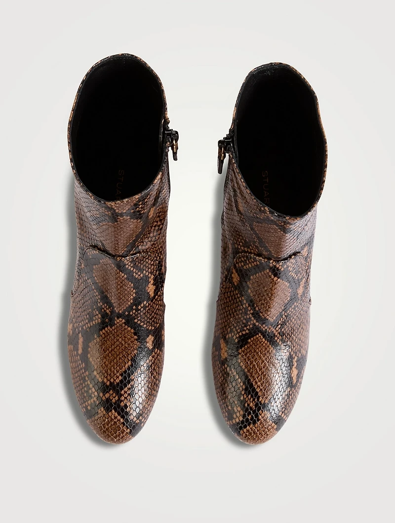Babette Snakeskin-Embossed Leather Ankle Boots