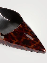 Vinnie Patent Leather Slingback Pumps Tortoise Print