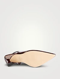 Vinnie Patent Leather Slingback Pumps Tortoise Print