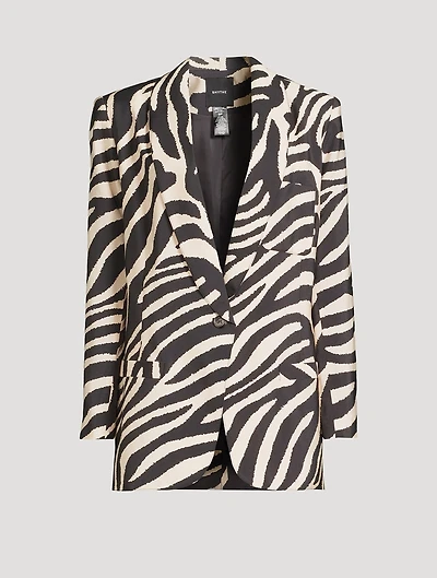 Shawl-Collar Blazer Zebra Print