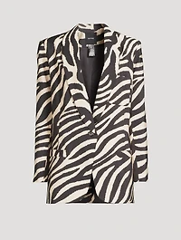 Shawl-Collar Blazer Zebra Print