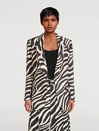 Shawl-Collar Blazer Zebra Print