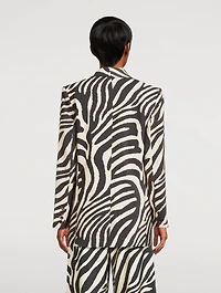 Shawl-Collar Blazer Zebra Print