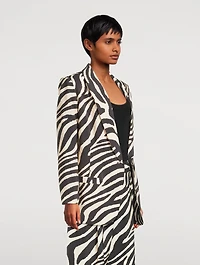 Shawl-Collar Blazer Zebra Print