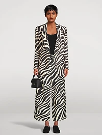 Shawl-Collar Blazer Zebra Print