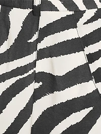 Pleated Wide-Leg Trousers Zebra Print