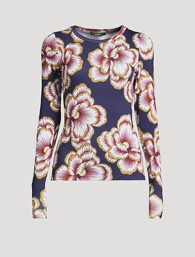 Long-Sleeve T-Shirt Floral Print