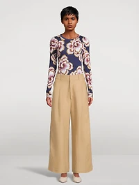 Long-Sleeve T-Shirt Floral Print