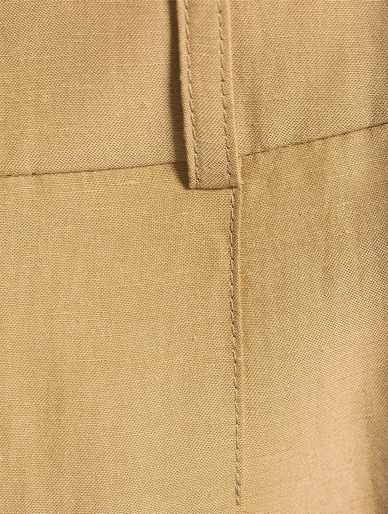 Pleated Wide-Leg Tuxedo Trousers