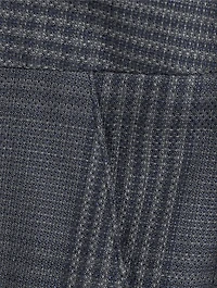 Pleated Linen Shorts Glen Check Print
