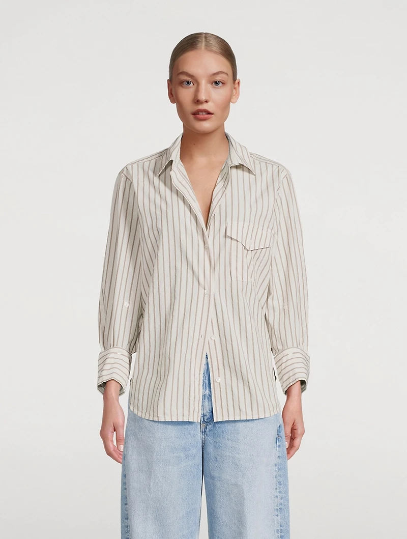 Shay Cotton Shirt Stripe Print