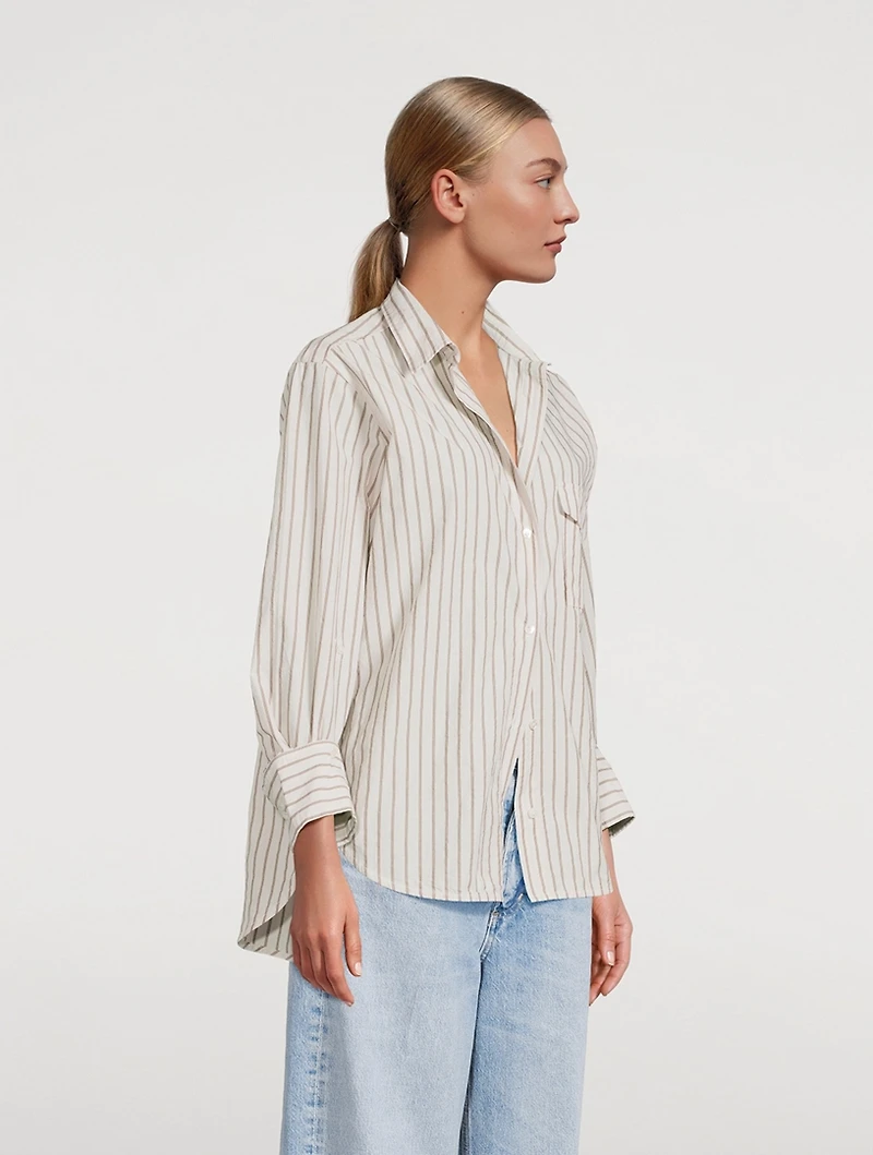 Shay Cotton Shirt Stripe Print