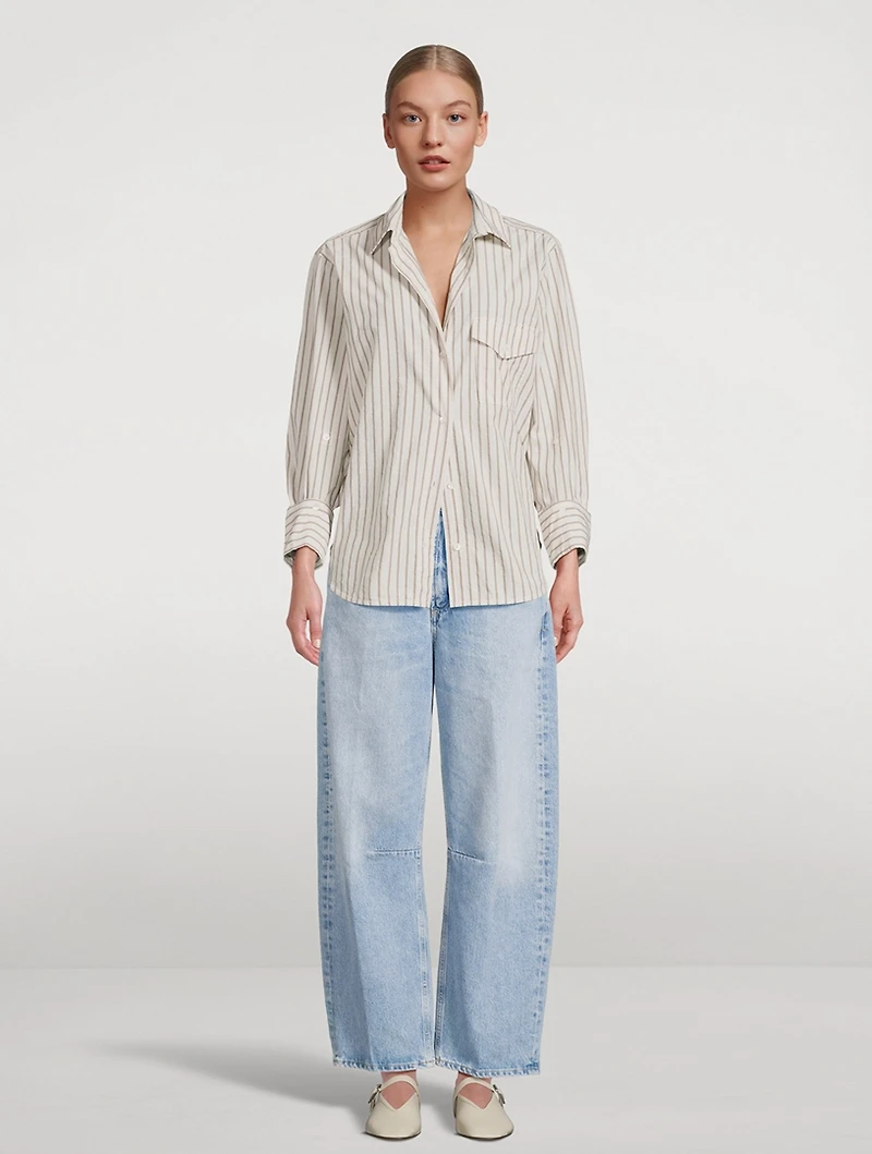 Shay Cotton Shirt Stripe Print