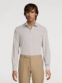 Cotton Poplin Shirt Check Print