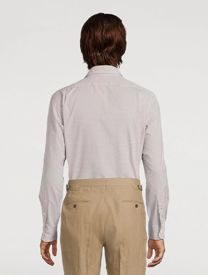 Cotton Poplin Shirt Check Print