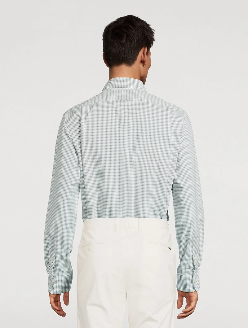 Classic Fit Glen Plaid Poplin Shirt