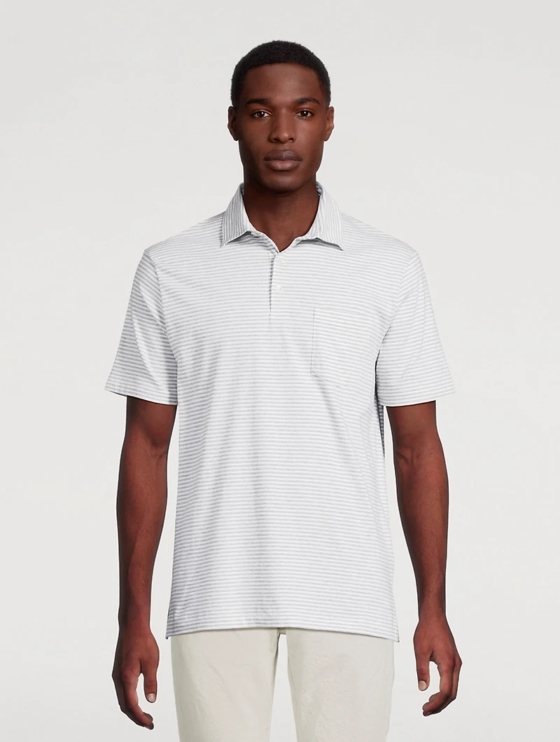 Lisle Polo Shirt Striped Print