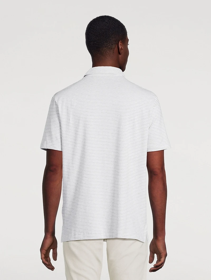 Lisle Polo Shirt Striped Print