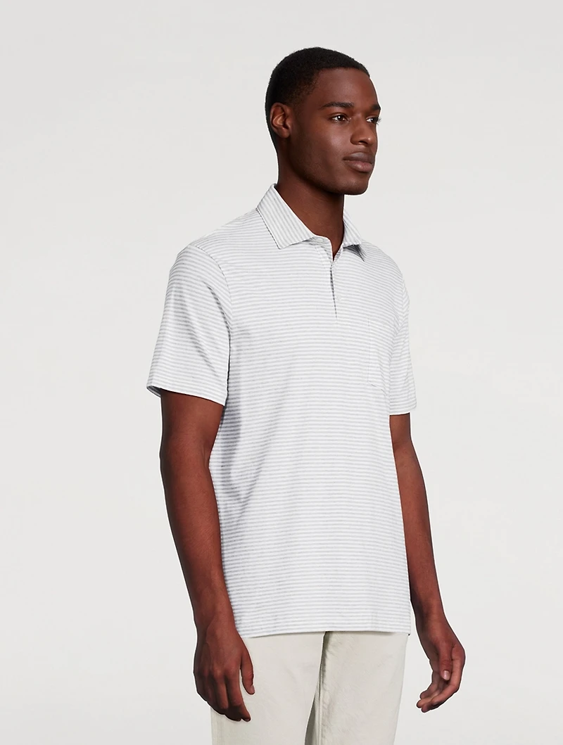 Lisle Polo Shirt Striped Print