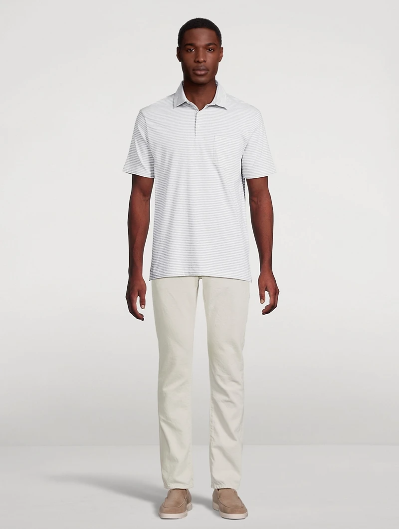 Lisle Polo Shirt Striped Print