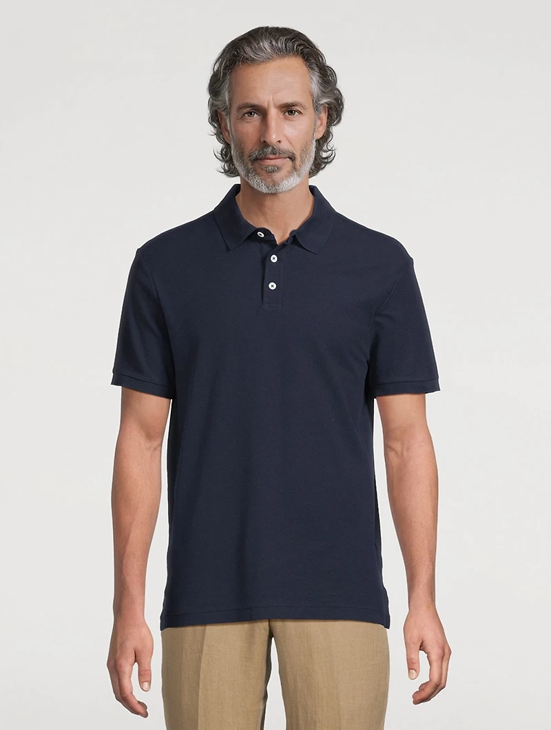 Textured Cotton Polo Shirt