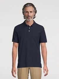 Textured Cotton Polo Shirt