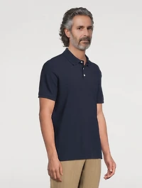 Textured Cotton Polo Shirt