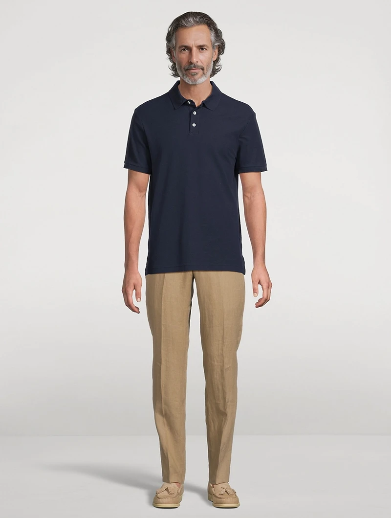 Textured Cotton Polo Shirt