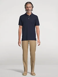 Textured Cotton Polo Shirt