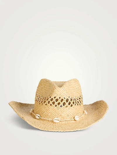 Seashells Raffia Cowboy Hat