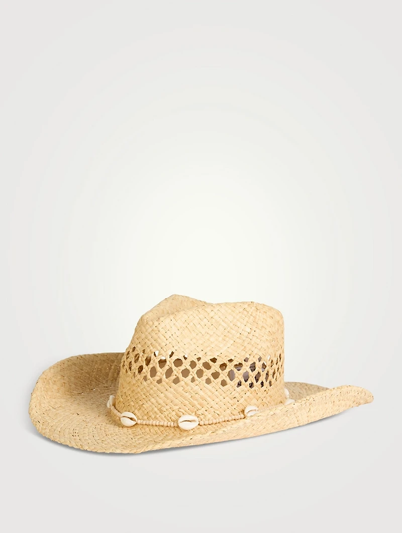 Seashells Raffia Cowboy Hat