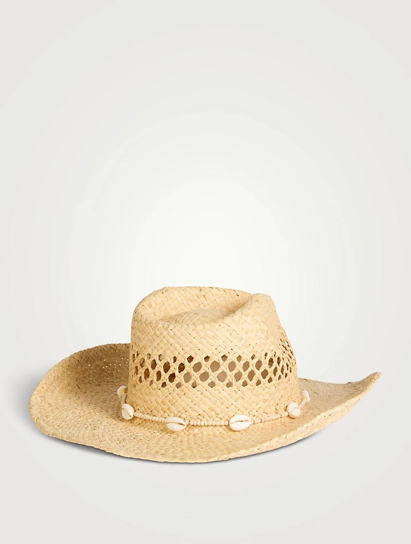 Seashells Raffia Cowboy Hat