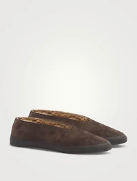 Après Ski Shearling-Lined Suede Slippers