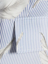 Silk Twill Blazer Feather Print