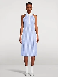 Halter Shirt Dress Awning Stripe Print