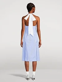 Halter Shirt Dress Awning Stripe Print