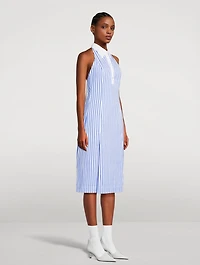 Halter Shirt Dress Awning Stripe Print