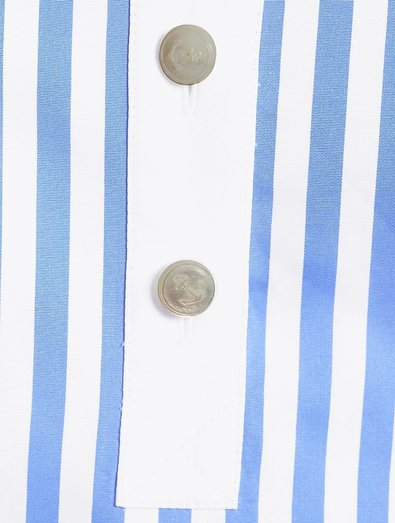 Halter Shirt Dress Awning Stripe Print